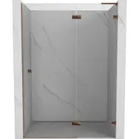 Mexen Lunar L draaideuren voor douche, rechtsdraaiend 135 , transparant, roze goud - 834L-135-000-60-00-P