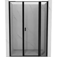 Mexen Mist L douchedeur zwenkend rechts 160 , zwart frame, zwart - 8A4L-160-001-70-70-P