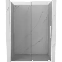 Mexen Velar schuifbare douchedeur 160 , transparant, wit - 871-160-000-01-20