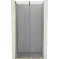 Mexen Velar schuifbare douchedeur 90 , transparant, geborsteld goud - 871-090-000-01-55