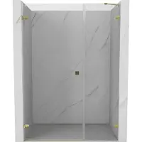Mexen Lunar-B draaideur douche links 140 , transparant, goud - 832S-140-050-50-00-L