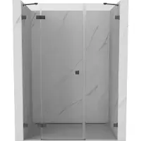 Mexen Lunar douchedeur draaibaar links 125 , transparant, geborsteld geweergrijs - 834S-125-050-66-00-L