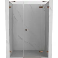 Mexen Lunar douchedeur opengaand rechts 125 , transparant, roze goud - 834S-125-050-60-00-P