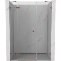 Mexen Lunar douchedeur draaiend links 155 , transparant, geborsteld koper - 834S-155-050-65-00-L