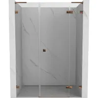 Mexen Lunar L draaiende douchedeur rechtshandig 120 , transparant, roze goud - 834SL-120-050-60-00-P