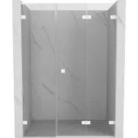 Mexen Lunar-F L opvouwbare douchedeur rechts 135 , transparant, wit - 836SL-135-050-20-00-P