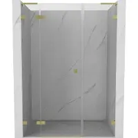 Mexen Lunar L draaideuren voor douche links 155 , transparant, goud geborsteld - 834SL-155-050-55-00-L