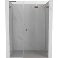 Mexen Lunar-F L vouwwanden douchedeur rechts 150 , transparant, geborsteld koper - 836SL-150-050-65-00-P