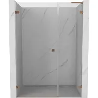Mexen Lunar-B L douchedeur scharnierend links 150 , transparant, geborsteld koper - 832SL-150-050-65-00-L