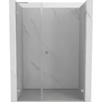 Mexen Lunar-B L douchedeur scharnierend rechts 150 , transparant, geborsteld nikkel - 832SL-150-050-97-00-P