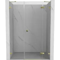Mexen Lunar douchedeur scharnierend rechts 125 , transparant, goud - 834S-125-050-50-00-P