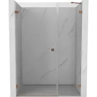 Mexen Lunar-B draaibare douchedeur links 110 , transparant, geborsteld koper - 832S-110-050-65-00-L