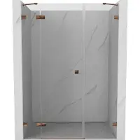 Mexen Lunar douchedeur scharnierend links 160 , transparant, roze goud - 834S-160-050-60-00-L