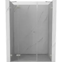 Mexen Lunar douchedeur scharnierend links 160 , transparant, geborsteld nikkel - 834S-160-050-97-00-L