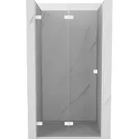 Mexen Lunar-F opklapbare douchedeur links 75 , transparant, wit - 836-075-000-20-00-L