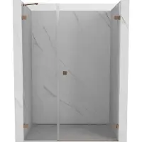 Mexen Lunar-B draaideur voor douche rechts 125 , transparant, geborsteld koper - 832S-125-050-65-00-P