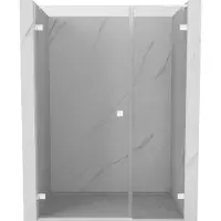 Mexen Lunar-B L douchedeur openslaand links 150 , transparant, wit - 832SL-150-050-20-00-L