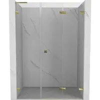 Mexen Lunar-F L vouwdeuren voor douche rechts 145 , transparant, goud - 836SL-145-050-50-00-P