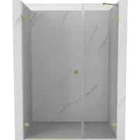 Mexen Lunar-B draaideur douche links 130 , transparant, goud geborsteld - 832S-130-050-55-00-L
