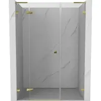 Mexen Lunar L douchedeur draaibaar links 155 , transparant, goud - 834SL-155-050-50-00-L