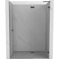 Mexen Lunar L douchedeur scharnierend rechts 135 , transparant, gun metal - 834L-135-000-95-00-P