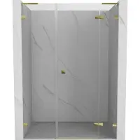 Mexen Lunar L douchedeur scharnierend rechts 155 , transparant, goud - 834SL-155-050-50-00-P