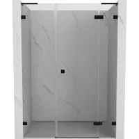 Mexen Lunar L douchedeur scharnierend rechts 140 , transparant, zwart - 834SL-140-050-70-00-P