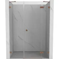 Mexen Lunar douchedeur scharnierend rechts 125 , transparant, geborsteld koper - 834S-125-050-65-00-P