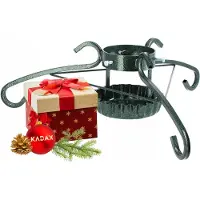 Kadax Kerstboomstandaard van staal, standaard voor boom, stabiele kerstboomstandaard met waterreservoir, dennenboomstandaard met knopen, verschillende maten, groen (breedte: 61,5 cm)