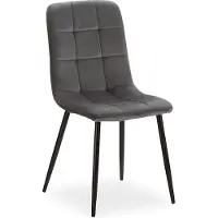 Homestyle4u Eetkamerstoel, eettafelstoel, grijze fluwelen stoel, keukenstoel, gestoffeerde stoel, moderne eetkamerstoel, woonkamerstoel