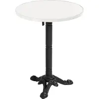Oviala - Ronde eettafel 60 cm kantelbaar blad wit/zilver en zwarte poot - Montmartre