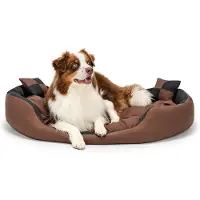 Lionto Hondenbed omkeerbaar, waterafstotend & zacht, 110x80 cm zwart/bruin