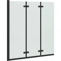 vidaXL Vouwdouchewand Zwart 130 x 138 cm ESG Glas en Aluminium