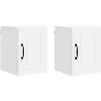 vidaXL Wandkast PORTO 2 pcs Wit Bewerkt hout