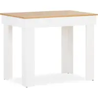 Homestyle4u Eettafel, wit, eikenhout, voor de eetkamer of keuken, afmetingen 90x60 cm
