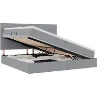 vidaXL Opslag bed met matras met opslag Lichtgrijs 200 x 200 cm Stof