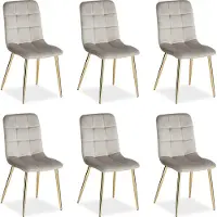 Homestyle4u Eetkamerstoelen, set van 6, crème kleur, keukenstoelen, gestoffeerde stoelen, modern design, woonkamerstoelen