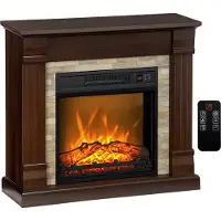 HOMCOM Elektrische Haard - Metaal - 80x21,6x67,8cm - Bruin