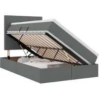 vidaXL LED opbergbed met matras Donkergrijs 120 x 200 cm Stof