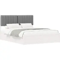 vidaXL Bedframe met Gevoerde Hoofdbord Lichtgrijs 160 x 200 cm