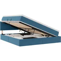 vidaXL Opbergbed met hoofdeinde Donkerblauw 160 x 200 cm Fluweel