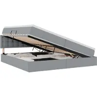 vidaXL Opbergbed met matras Lichtgrijs 200 x 200 cm fluweel