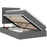 vidaXL LED opbergbed met matras Donkergrijs 120 x 200 cm Stof