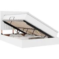 vidaXL Opbergbed met hoofdeinde Zuiver Wit 140 x 200 cm Kunstleer