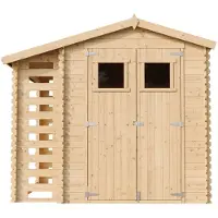 Timbela M386+M386G - Houten tuinhuis-brandhoutschuurtje - 4,33 m² - 206x272xH224 cm - met vloer