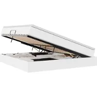 vidaXL Opslag bed met matras met matras Wit 200 x 200 cm Kunstleer