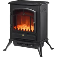 HOMCOM -Elektrische Haard-PP-45x28x54cm-Zwart