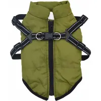 vidaXL Hondenjas Leger Groen L32 Fleece en polyester