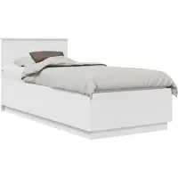 vidaXL Bedframe met hoofdeinde Wit 90 x 200 cm Bewerkt hout