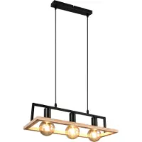 Reality Design hanglamp Bano zwart met hout